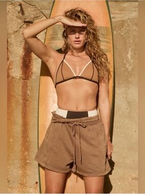NWT Free People movement Sprint to the Finish sweatshorts in hickory- XL